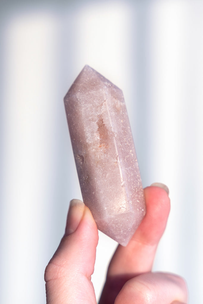 pink amethyst double terminated point