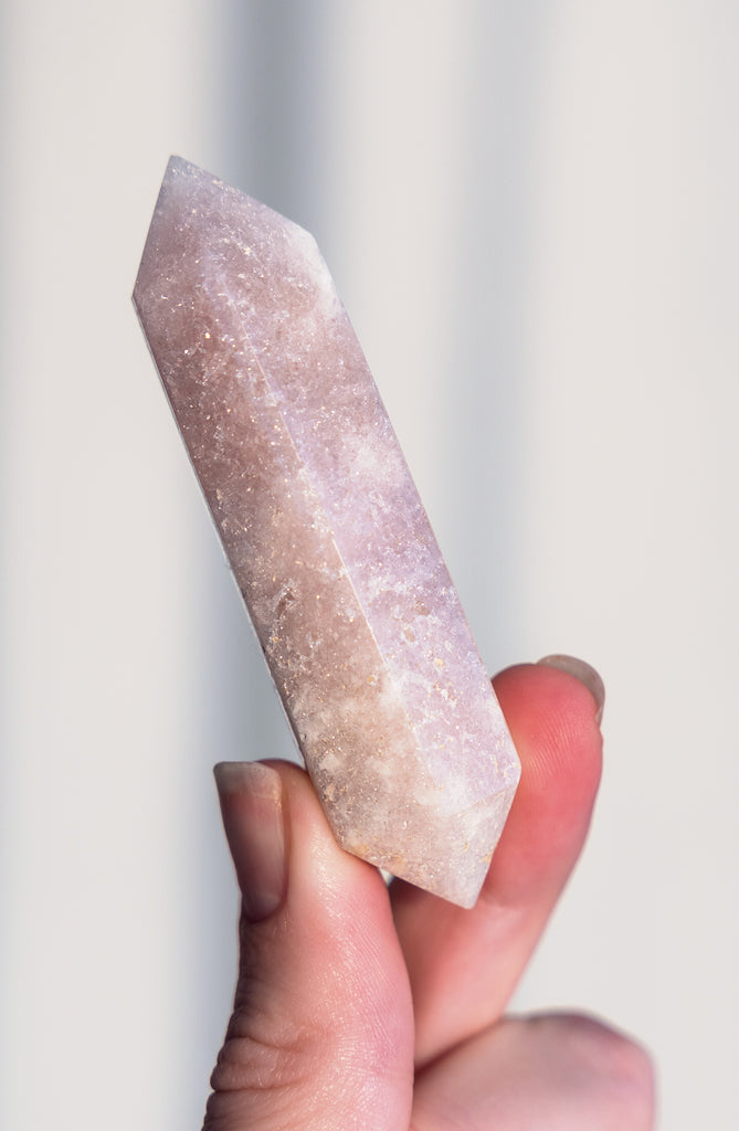 pink amethyst double terminated point