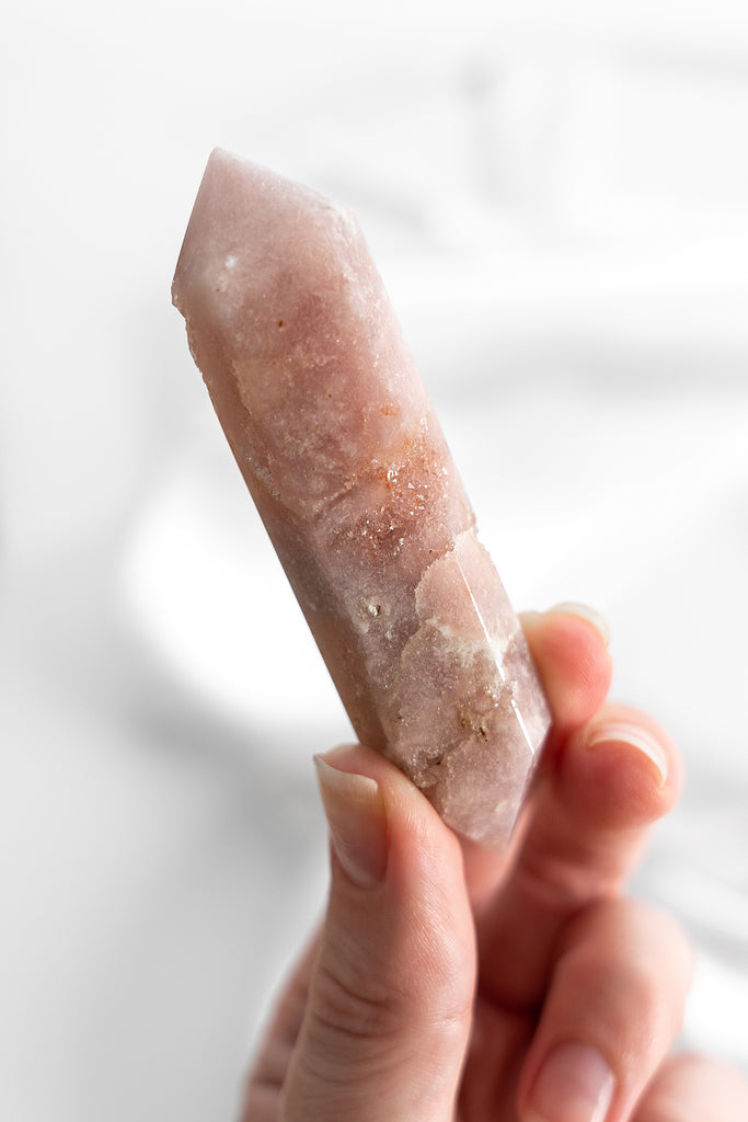 pink amethyst double terminated point