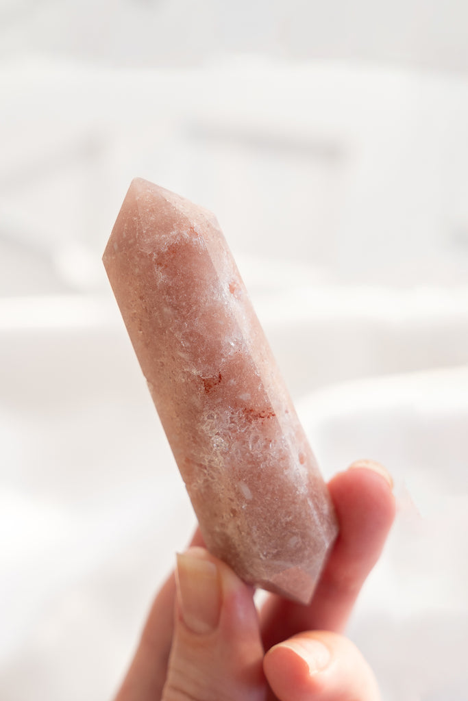 pink amethyst double terminated point