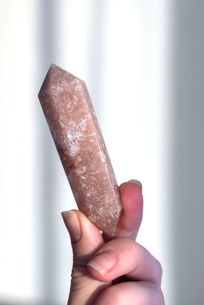 pink amethyst double terminated point