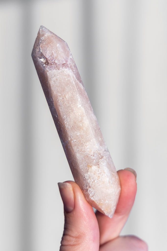 pink amethyst double terminated point