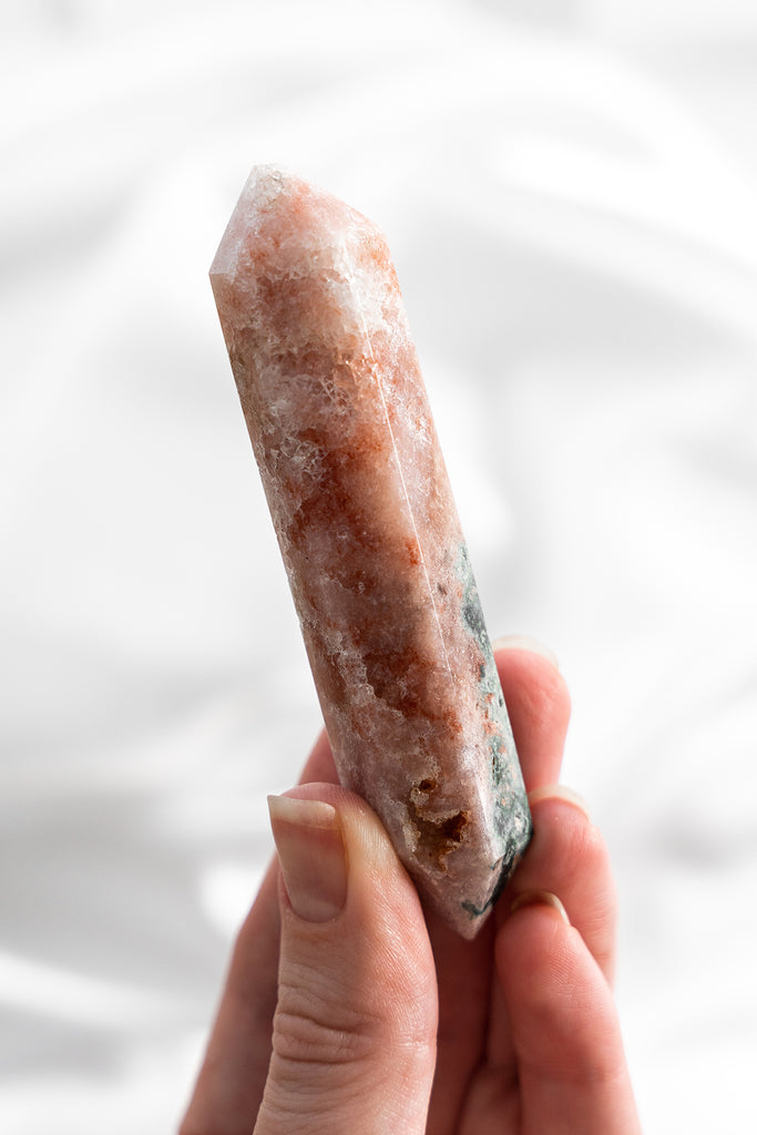 pink amethyst double terminated point