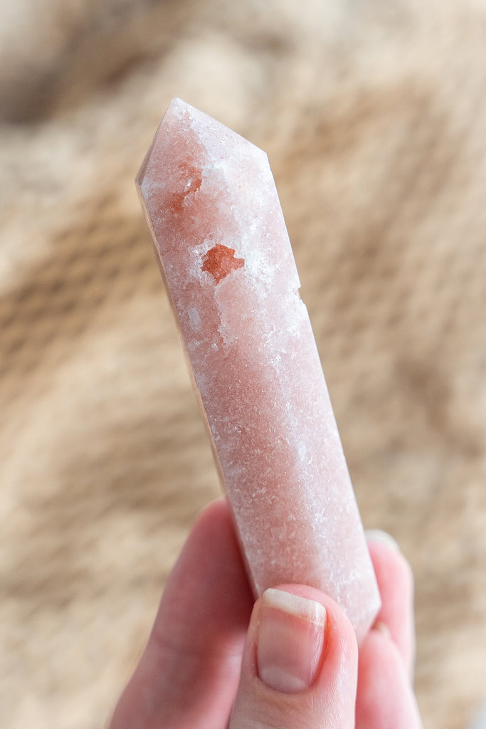 pink amethyst double terminated point