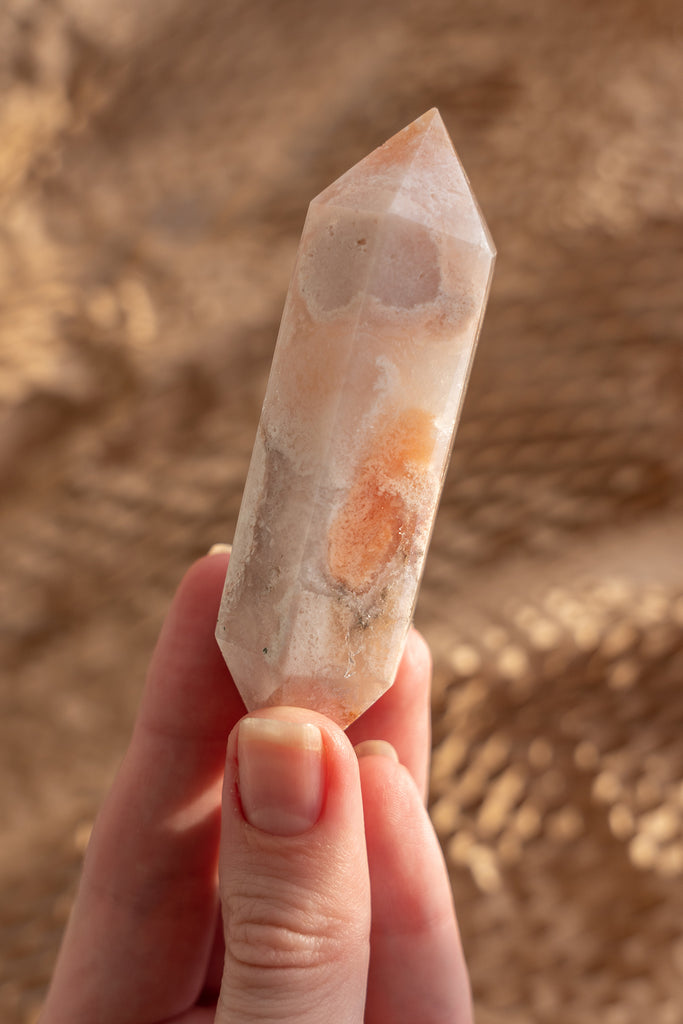 pink amethyst double terminated point