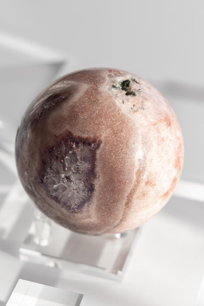 pink amethyst sphere druzy