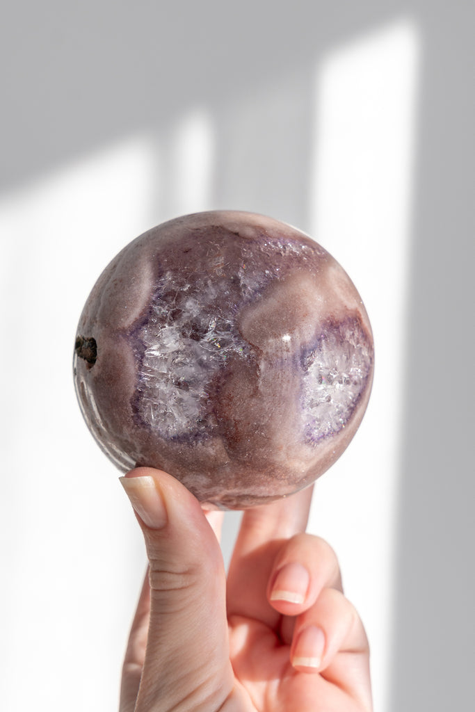 pink amethyst sphere druzy
