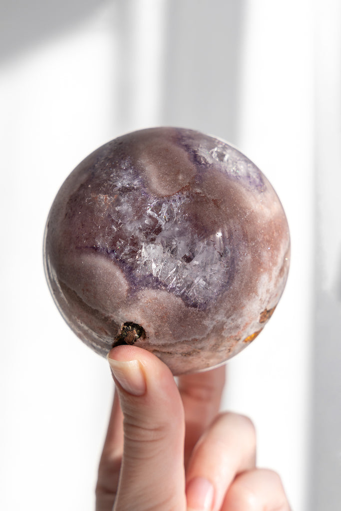 pink amethyst sphere druzy