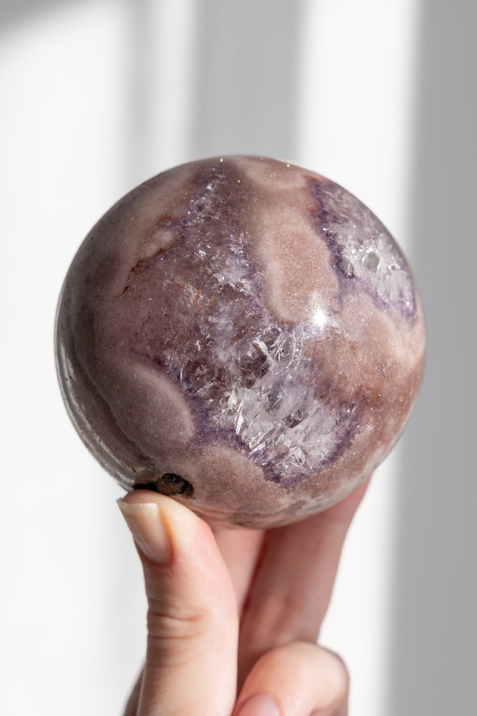 pink amethyst sphere druzy