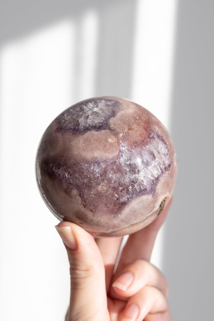 pink amethyst sphere druzy