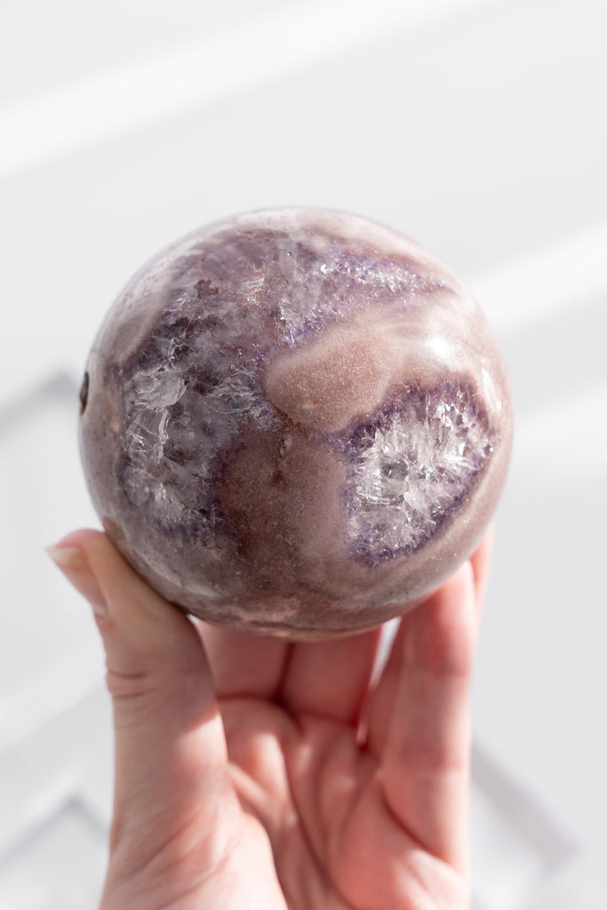 pink amethyst sphere druzy