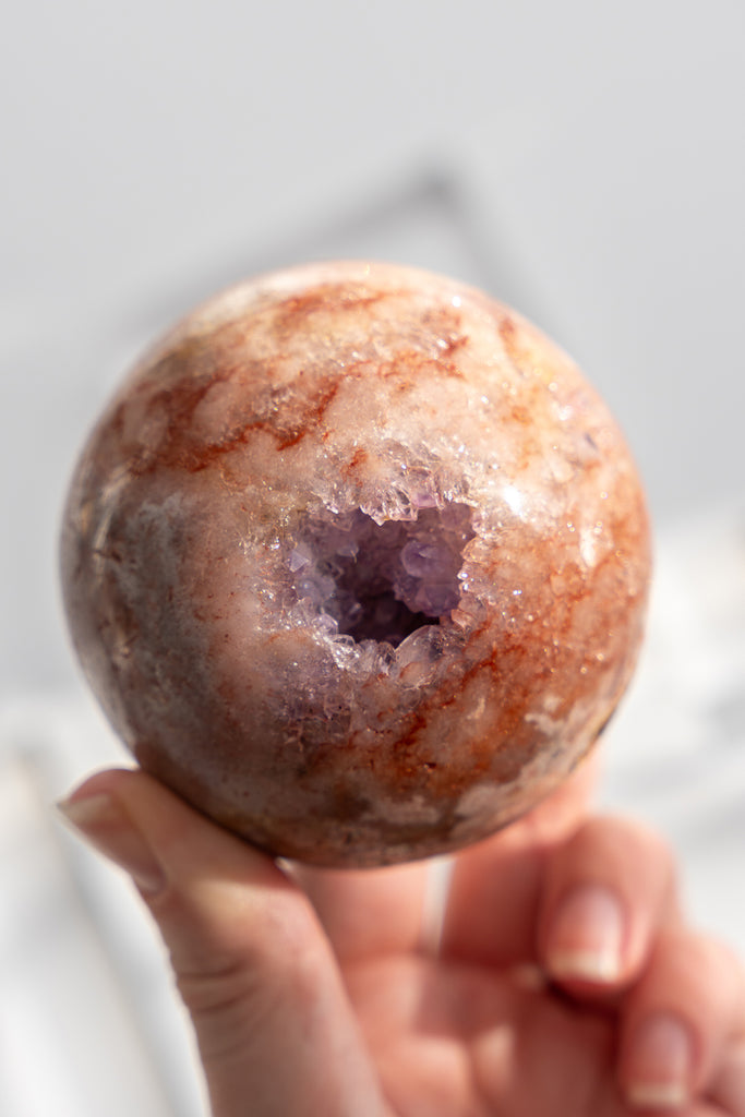 pink amethyst sphere druzy