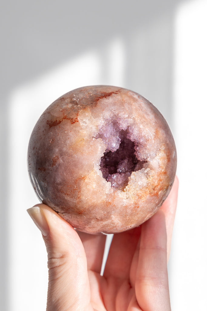 pink amethyst sphere druzy