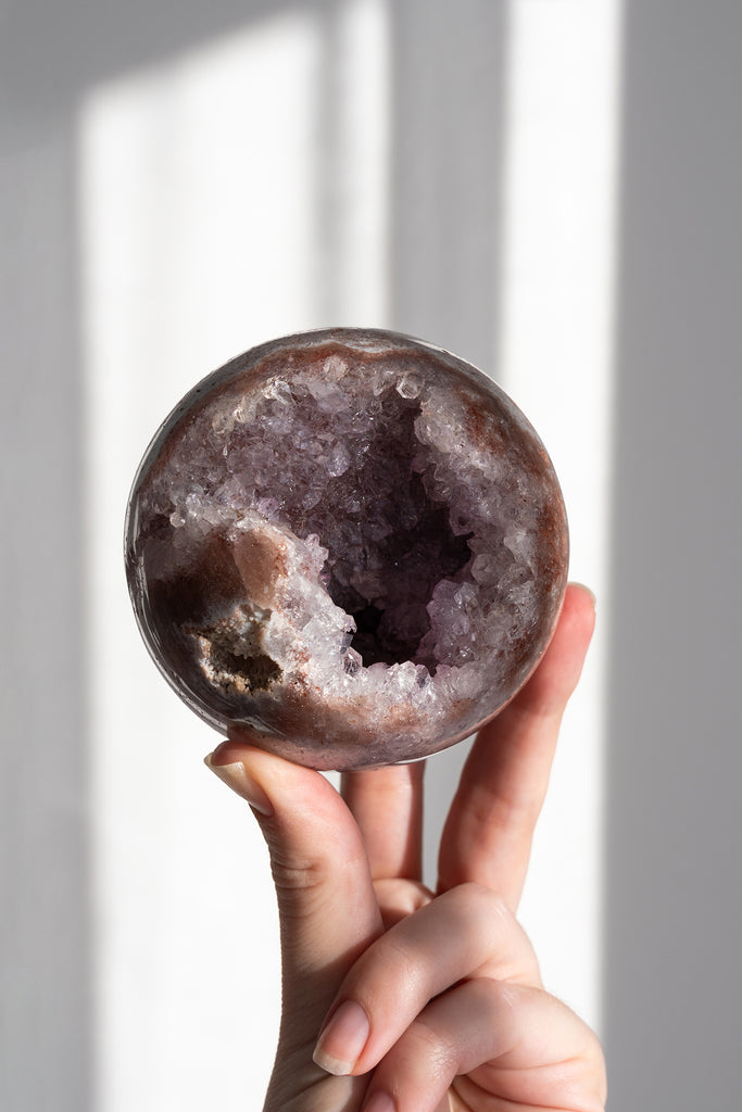 pink amethyst sphere druzy