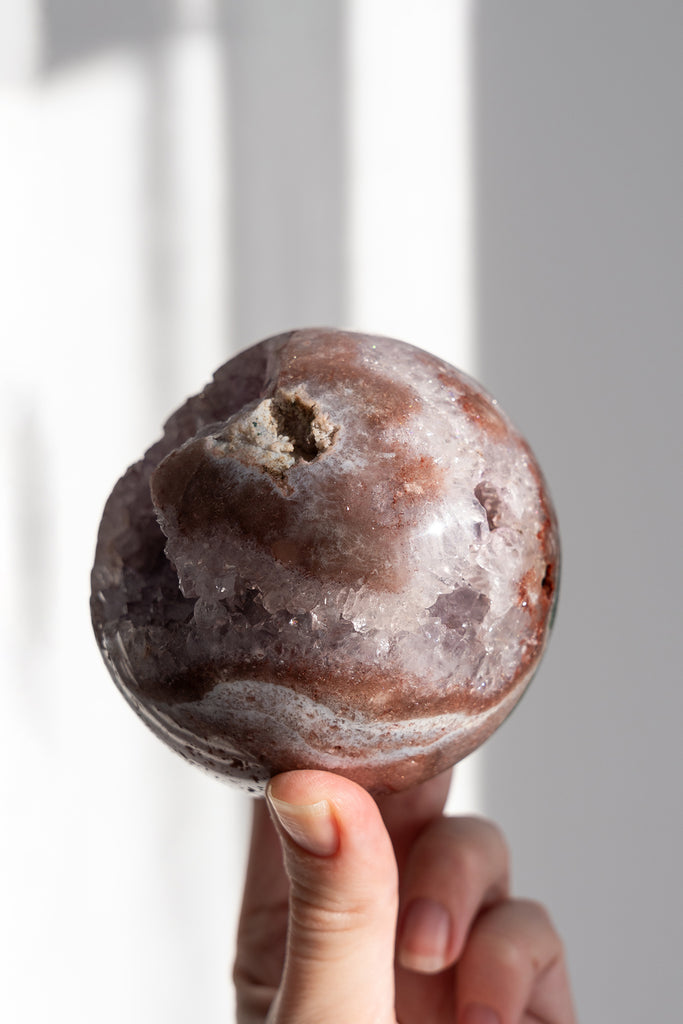 pink amethyst sphere druzy