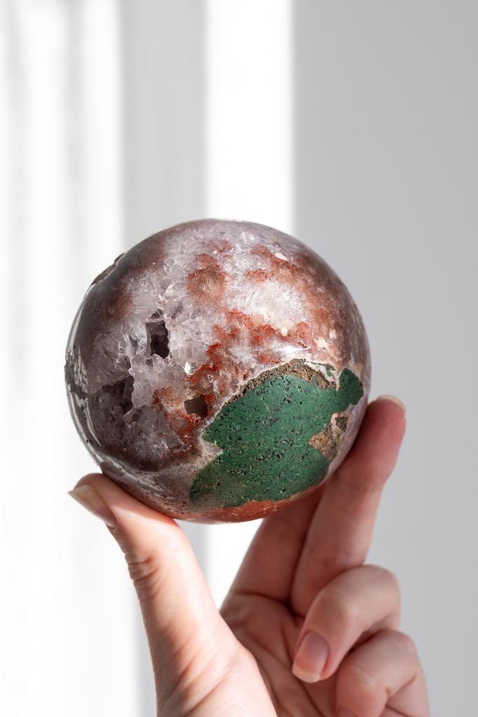 pink amethyst sphere druzy