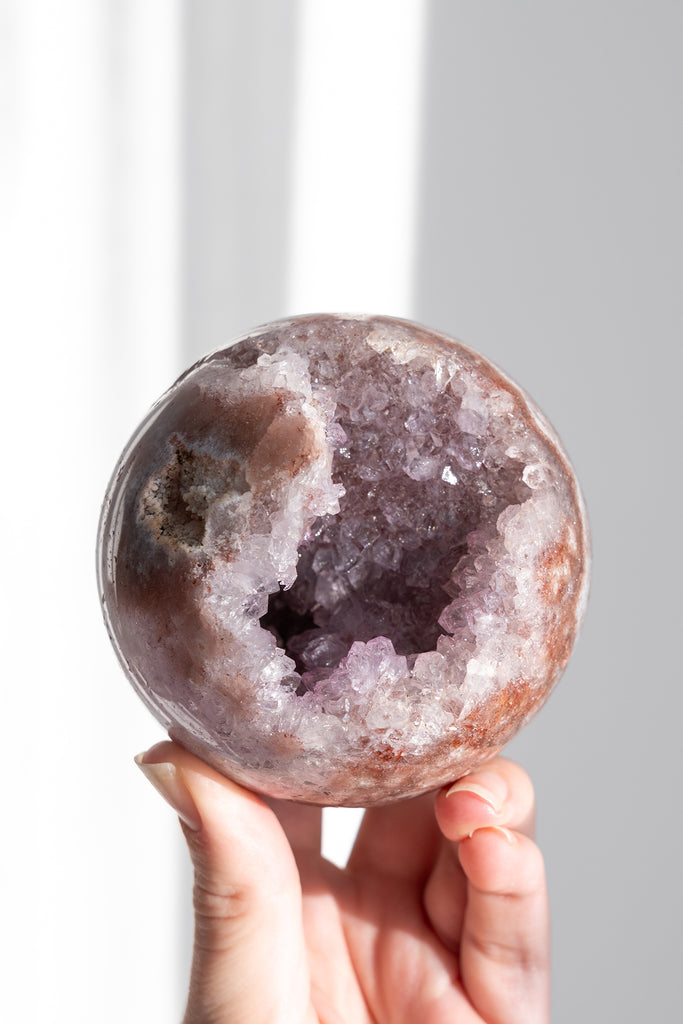 pink amethyst sphere druzy
