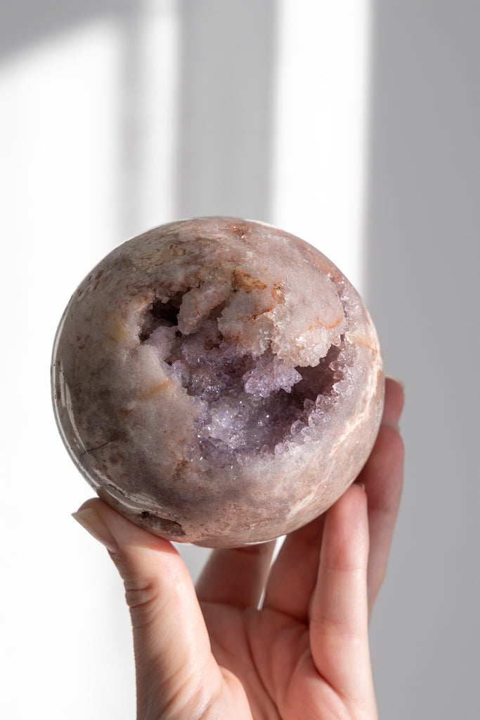 pink amethyst sphere druzy