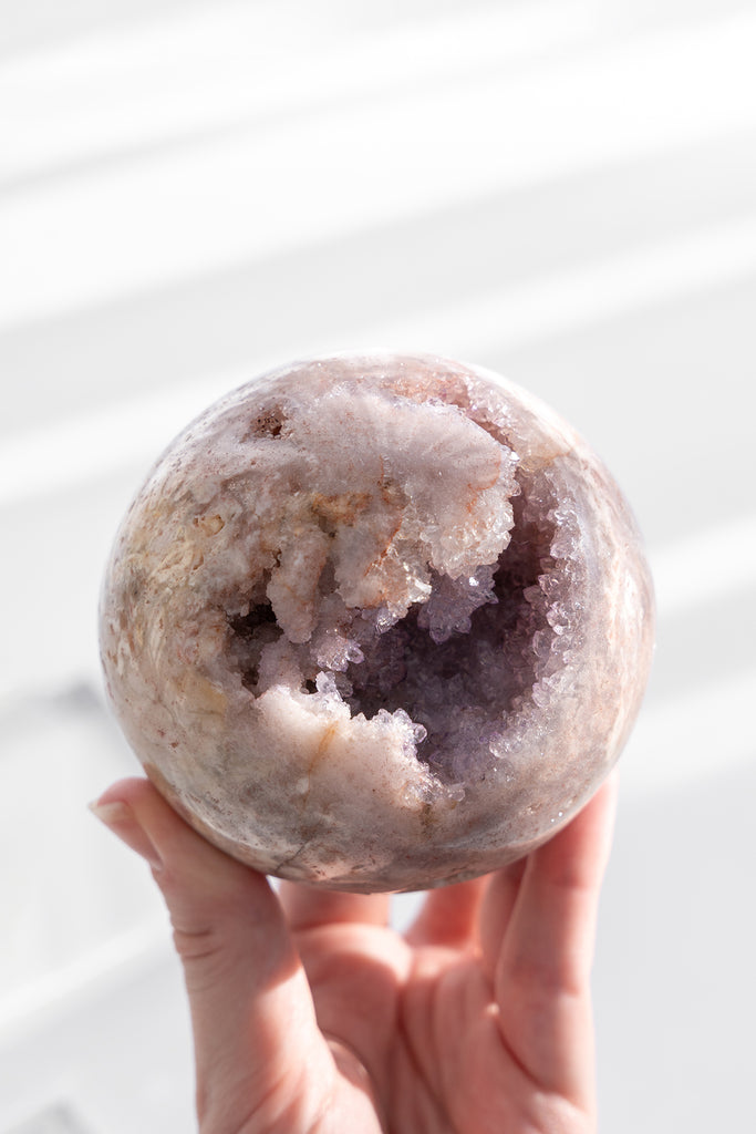 pink amethyst sphere druzy