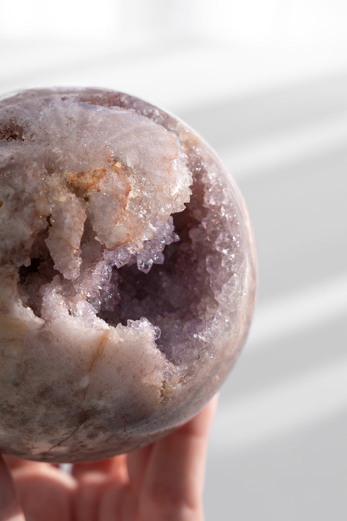 pink amethyst sphere druzy