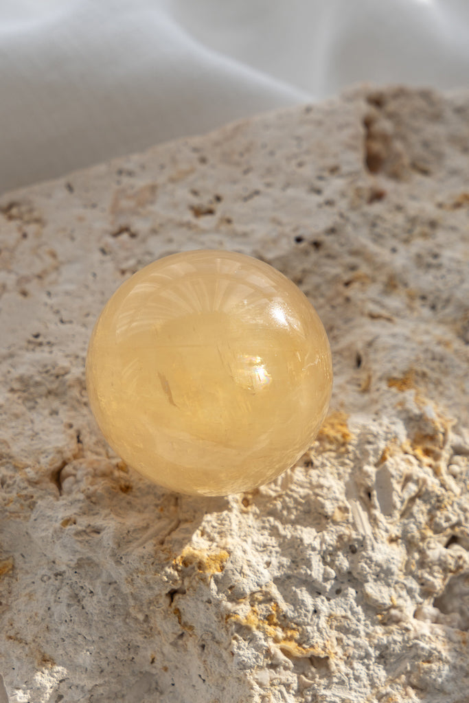 honey calcite sphere