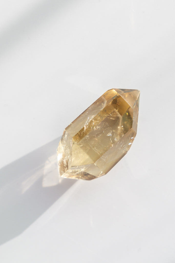 natural citrine double terminated point crystals