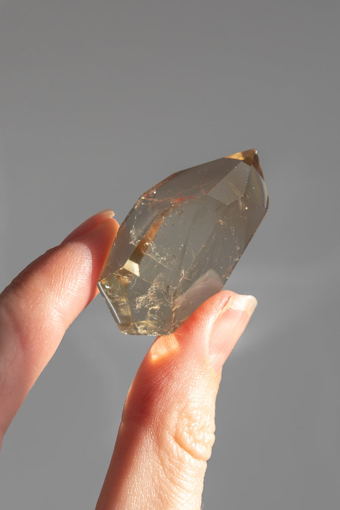 natural citrine double terminated point crystals