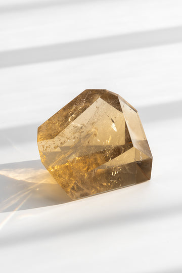natural citrine faceted point crystal