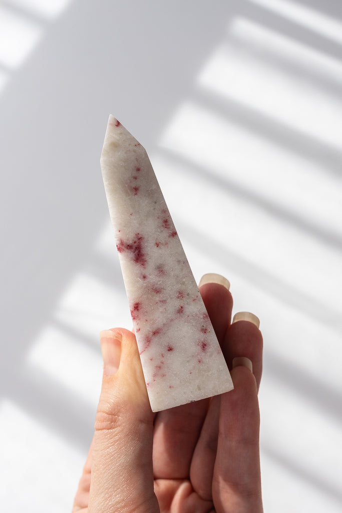 cinnabrite cherry blossom obelisk peru