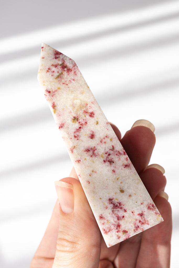 cinnabrite cherry blossom obelisk peru