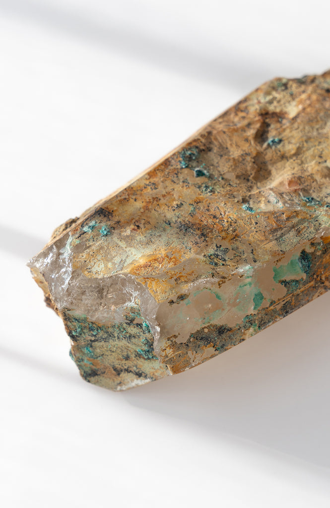 Collectors peruvian Quartz point with Chrysocolla