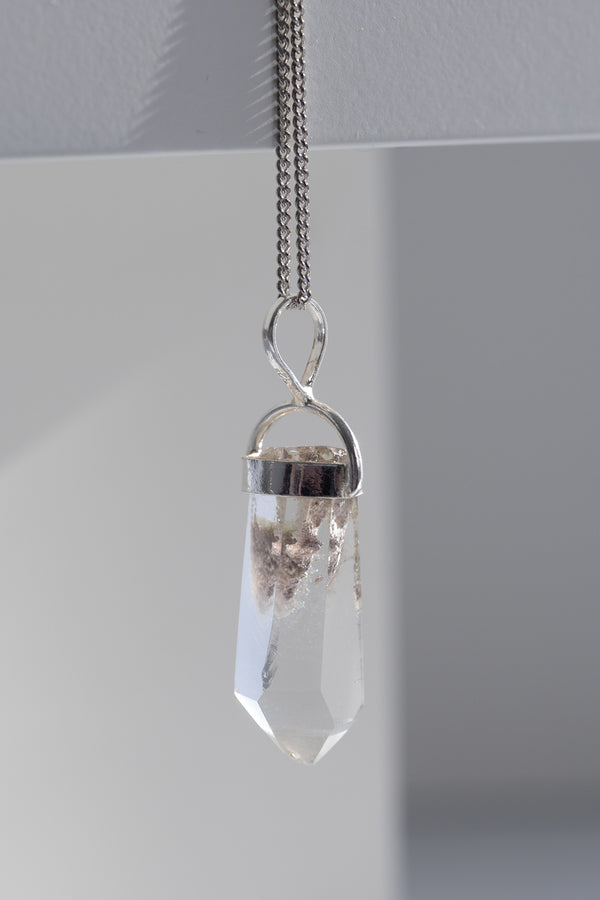 Included Quartz Point Sterling Silver Pendant Necklace #3