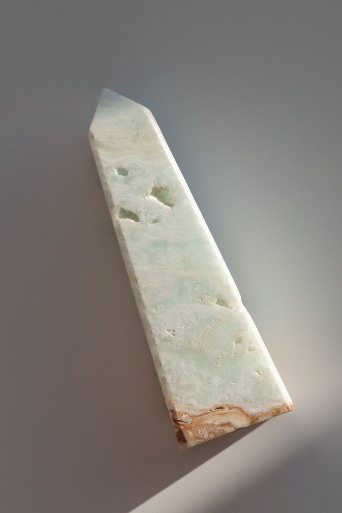 Caribbean Blue Calcite Obelisk Tower