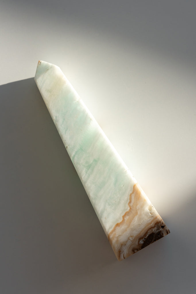 Caribbean Blue Calcite Obelisk Tower