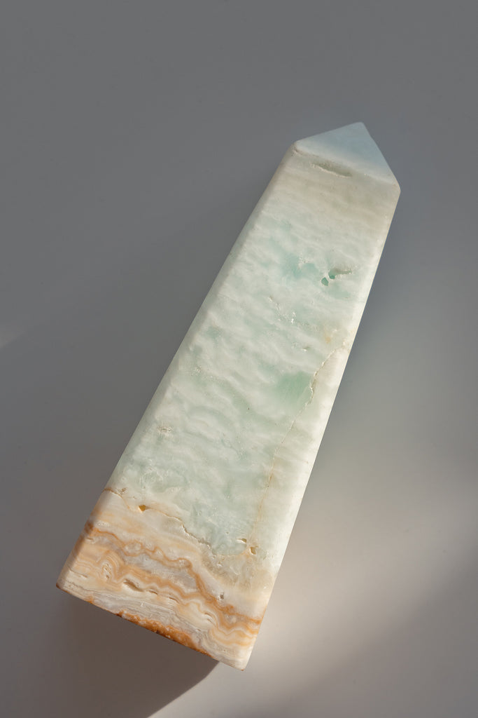 Caribbean Blue Calcite Obelisk Tower