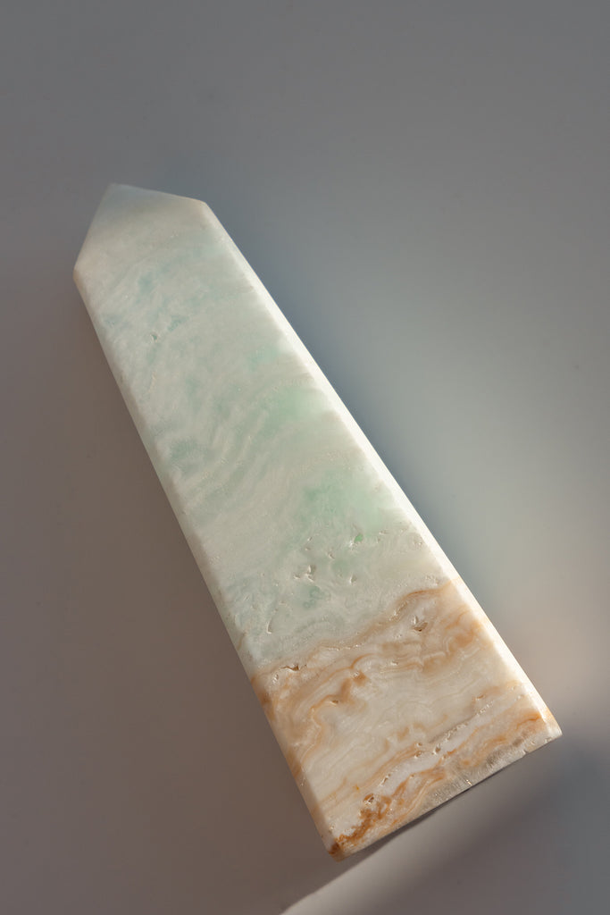 Caribbean Blue Calcite Obelisk Tower