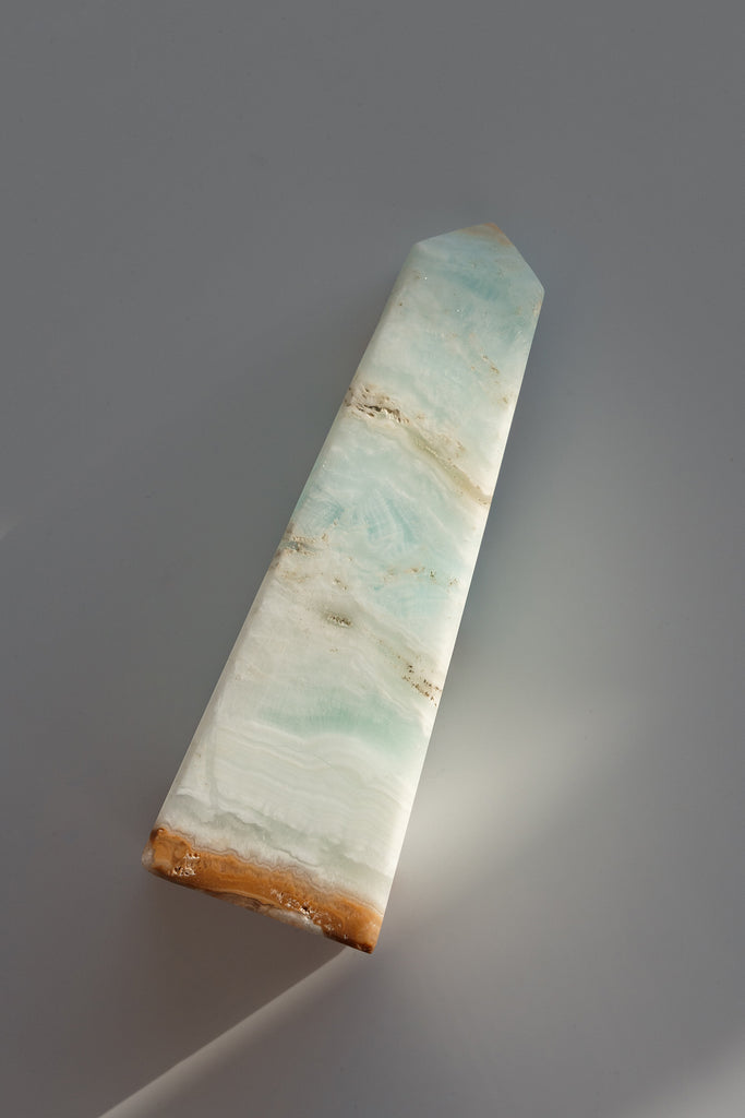 Caribbean Blue Calcite Obelisk Tower