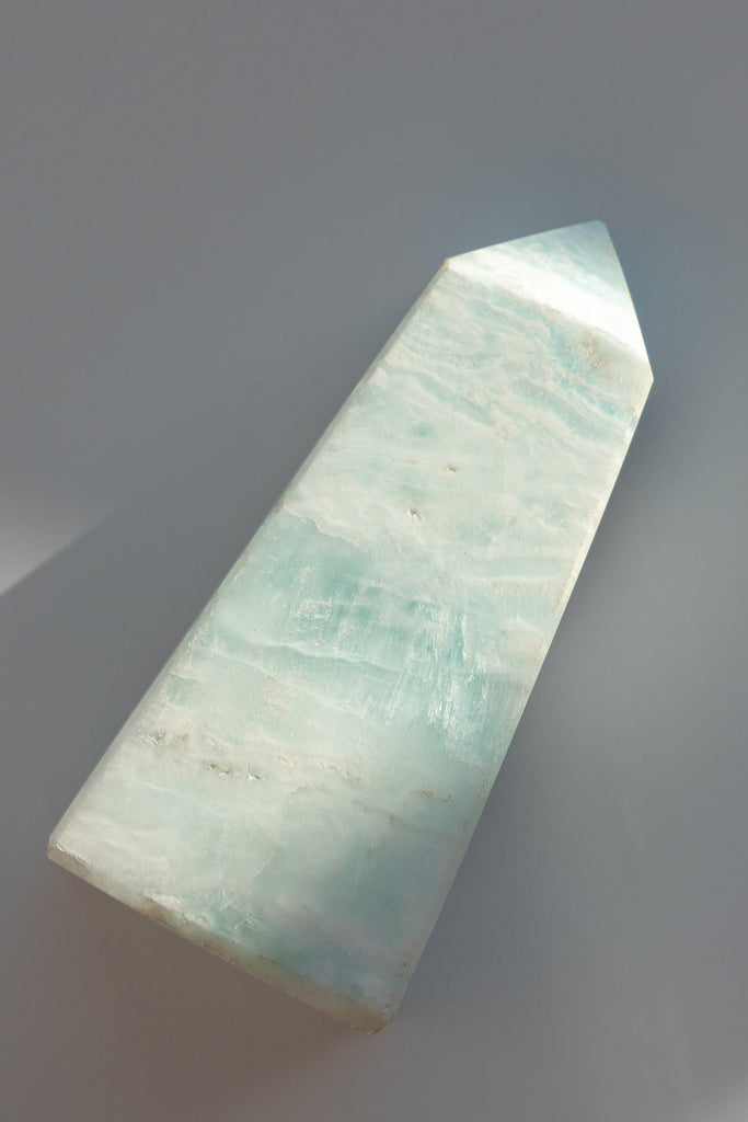 Caribbean Blue Calcite Obelisk Tower