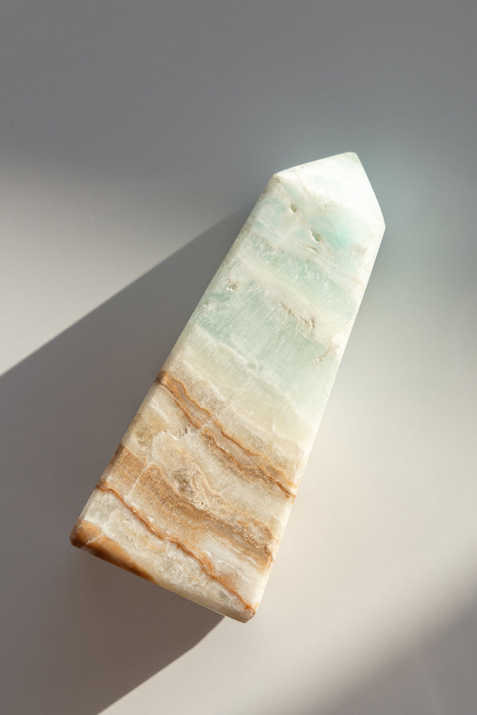 Caribbean Blue Calcite Obelisk Point