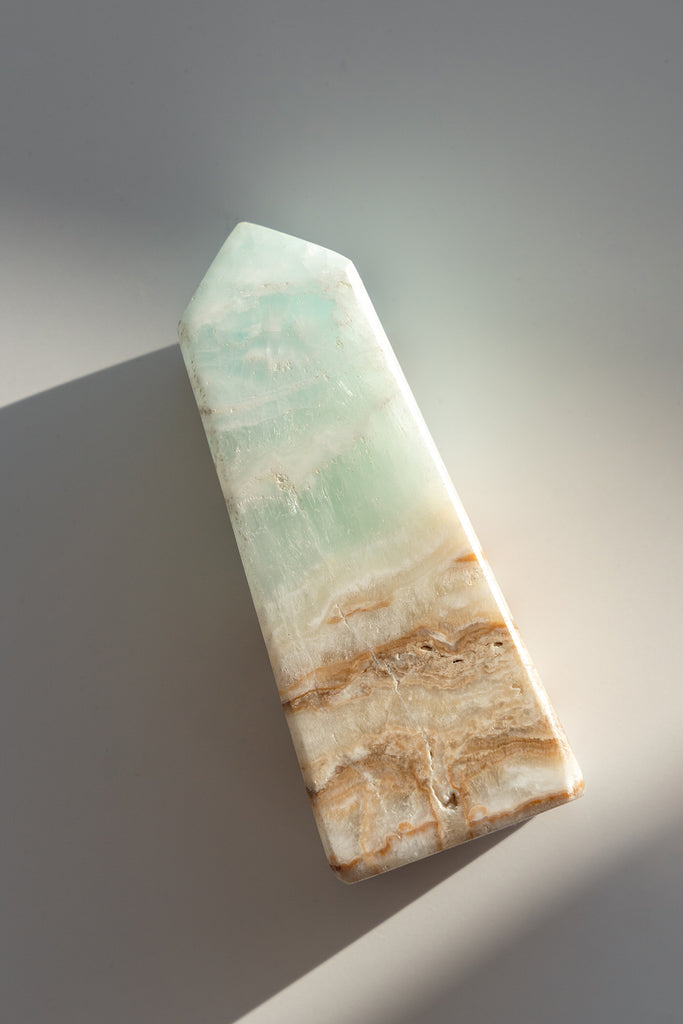 Caribbean Blue Calcite Obelisk Point