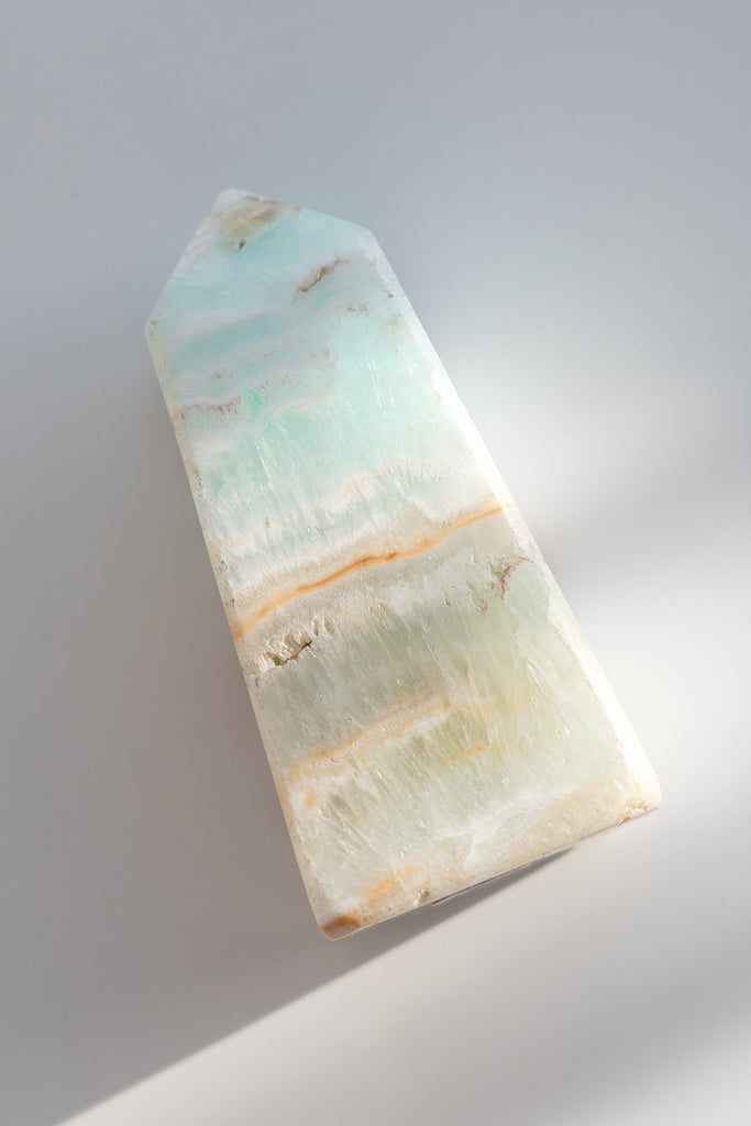 Caribbean Blue Calcite Obelisk Point