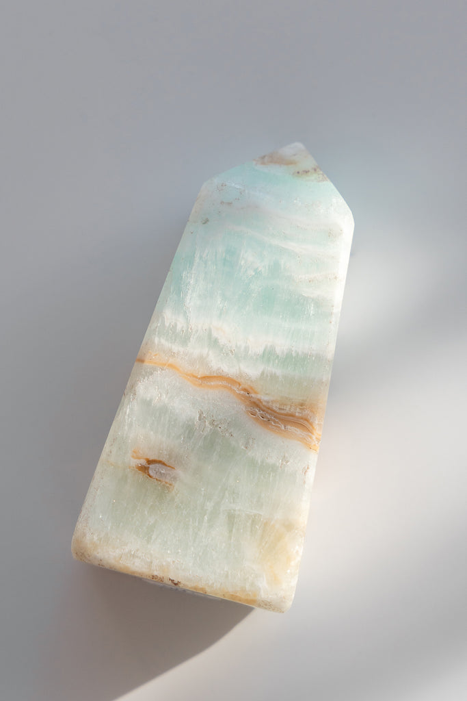 Caribbean Blue Calcite Obelisk Point