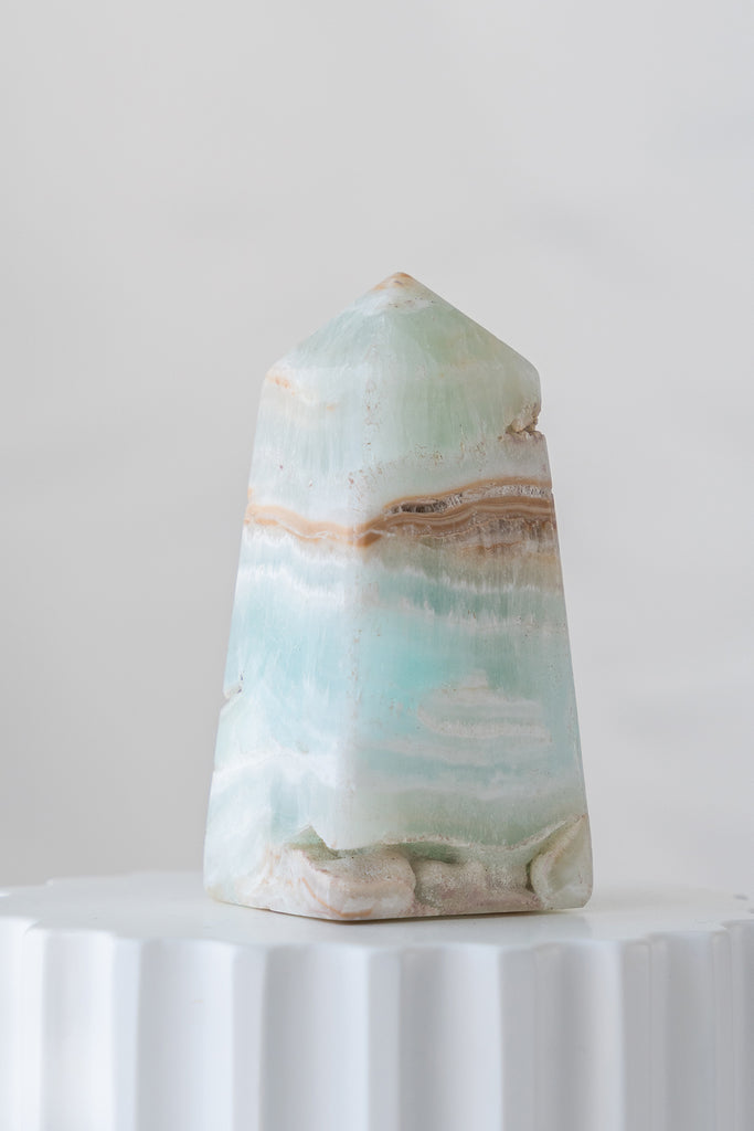 Caribbean Blue Calcite Obelisk Point
