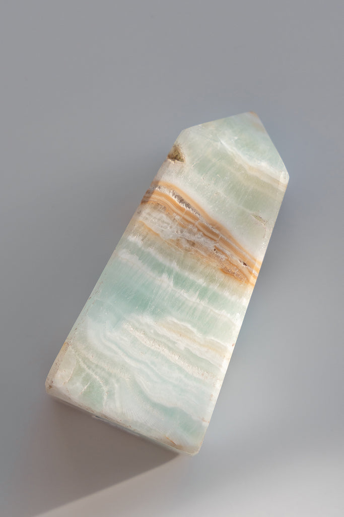 Caribbean Blue Calcite Obelisk Point