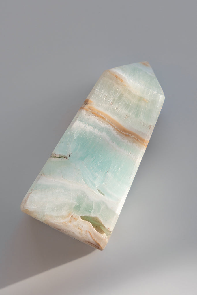 Caribbean Blue Calcite Obelisk Point