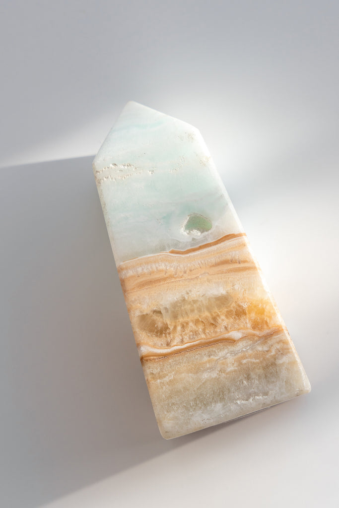 Caribbean Blue Calcite Obelisk Point