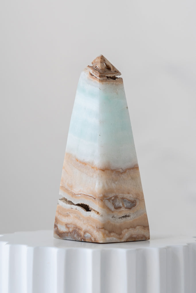 Caribbean Blue Calcite Obelisk Point