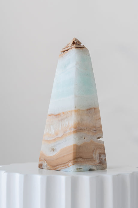 Caribbean Blue Calcite Obelisk Point