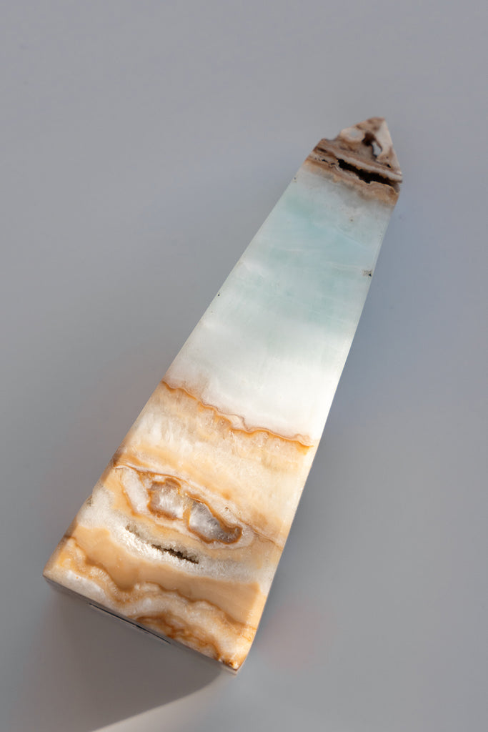 Caribbean Blue Calcite Obelisk Point