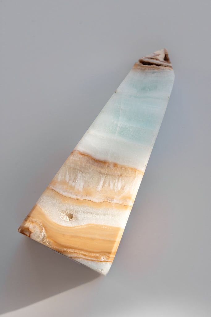 Caribbean Blue Calcite Obelisk Point